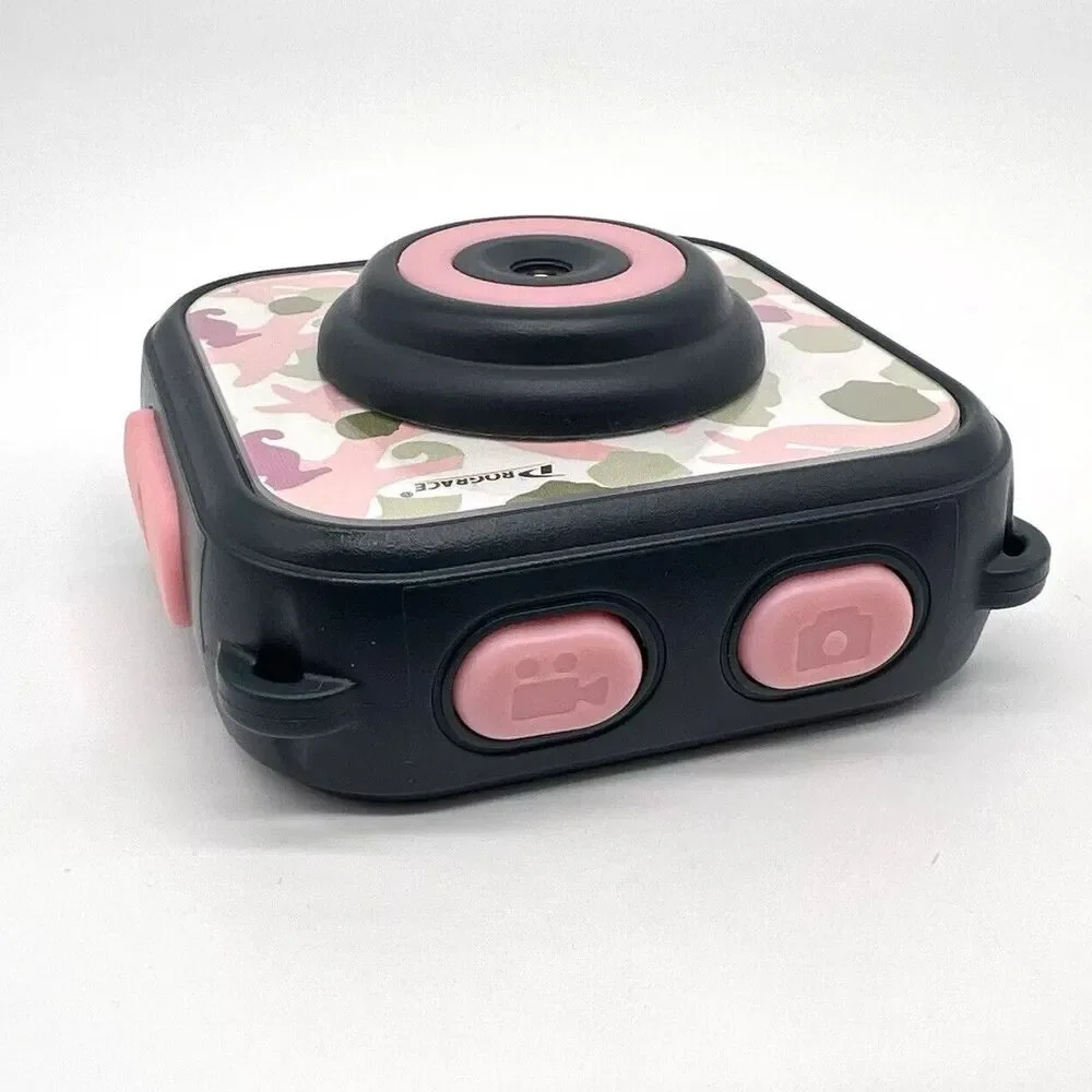 Kids Action Camera Pink w/Waterproof Hard Case & Mounting Accessories Underwater